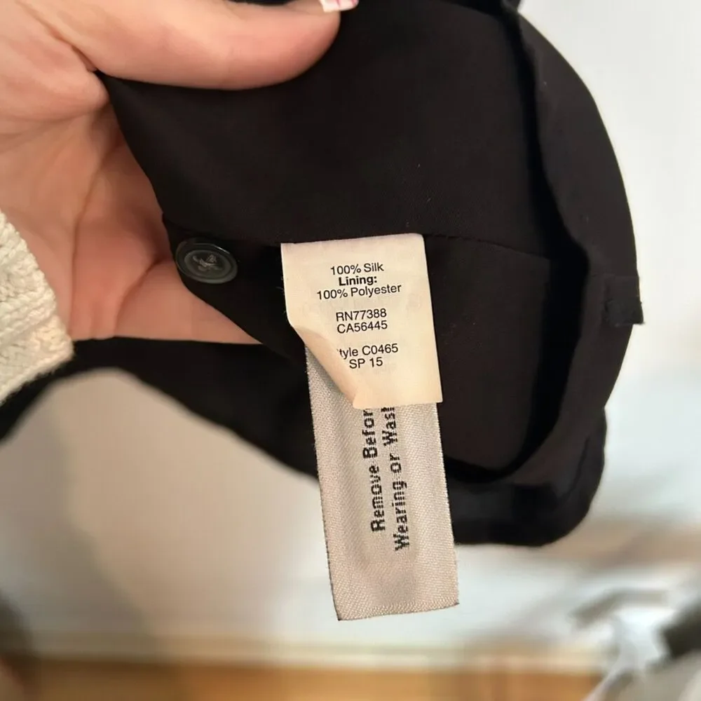 Madewell Sleeveless Silk Shirtdress Black Dress Small
